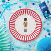 Nutcracker Christmas Plate Red and White ペーパープレート (パーティー)