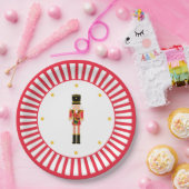 Nutcracker Christmas Plate Red and White ペーパープレート (パーティー)