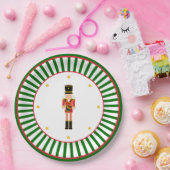Nutcracker Christmas Plate Red Green and White ペーパープレート (パーティー)