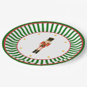 Nutcracker Christmas Plate Red Green and White ペーパープレート (アングル)