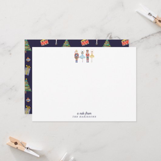 Nutcracker Christmas Stationery Note Card 招待状 (正面/裏面インサイチュ)