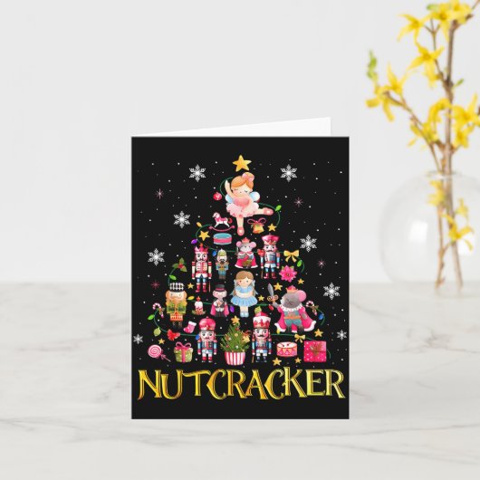 Nutcracker Christmas Tree Ballet Dance Women Kids  カード (黄色い花)