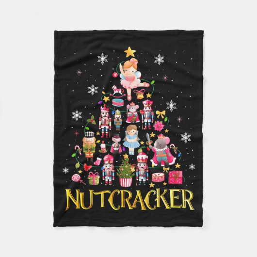 Nutcracker Christmas Tree Ballet Dance Women Kids  フリースブランケット (正面)