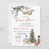 Nutcracker Christmas Winter Ornament Baby Shower 招待状 (正面)