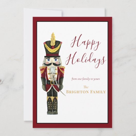 Nutcracker Classic Holiday Christmas Red  シーズンカード (正面)