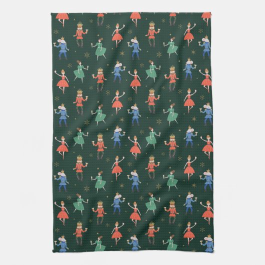 Nutcracker Cocktail Party Christmas キッチンタオル (縦)