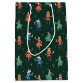 Nutcracker Cocktail Party Christmas ミディアムペーパーバッグ (正面)