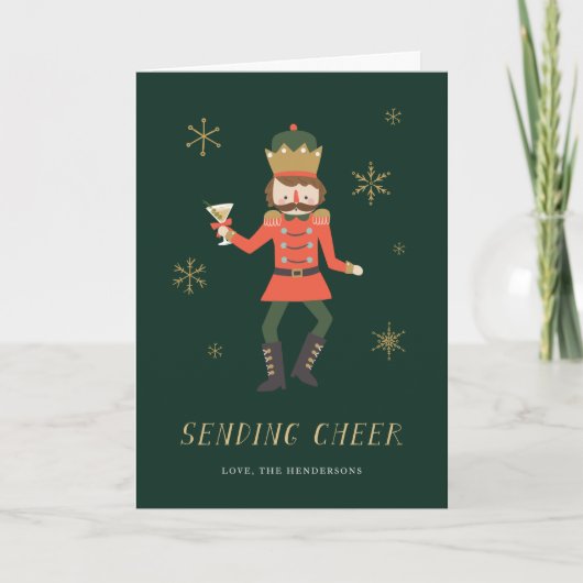 Nutcracker Cocktail "Sending Cheer" Christmas シーズンカード (正面)