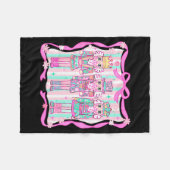 Nutcracker Coquette Nk Bow Xmas Holiday Merry Chri フリースブランケット (正面(横))