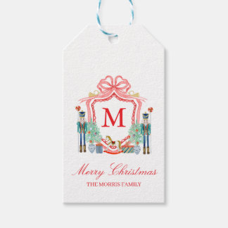 Nutcracker Crest Monogram Custom Holiday Gift Tag ギフトタグ