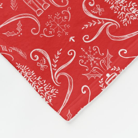 Nutcracker doodle blanket フリースブランケット (角)