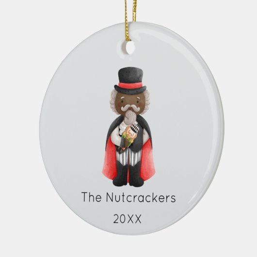 Nutcracker Drosselmeyerクリスマスフォト セラミックオーナメント (左)