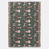 Nutcracker Elegant Ballet Christmas スローブランケット (正面縦)