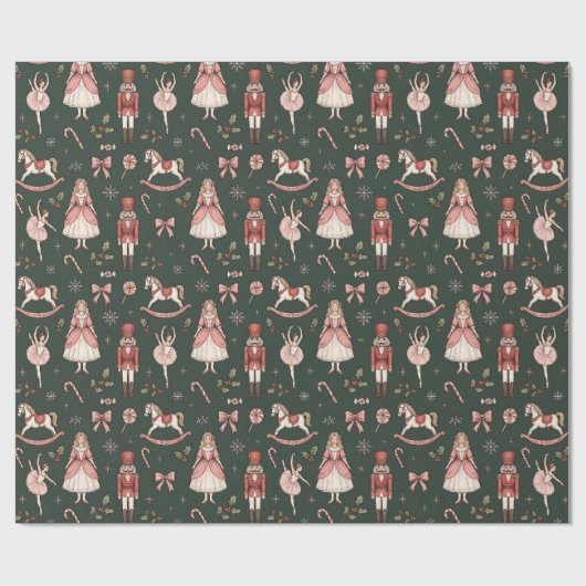 Nutcracker  Elegant Ballet Christmas ラッピングペーパー (フラット)