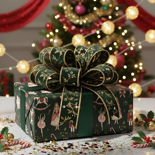 Nutcracker  Elegant Ballet Christmas ラッピングペーパー