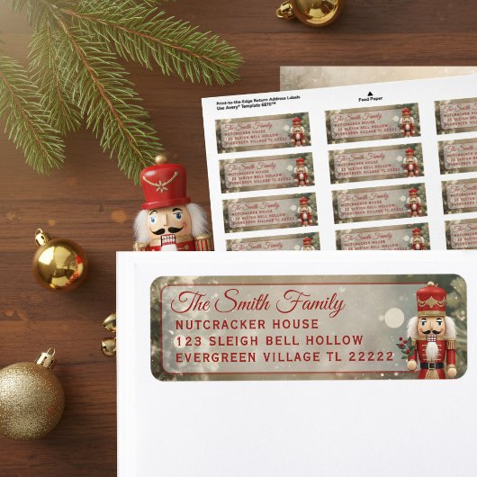 Nutcracker Family Christmas Return Address Labels ラベル