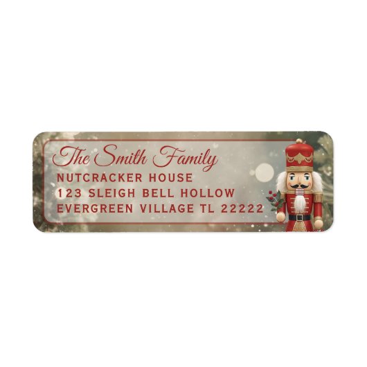 Nutcracker Family Christmas Return Address Labels ラベル (正面)
