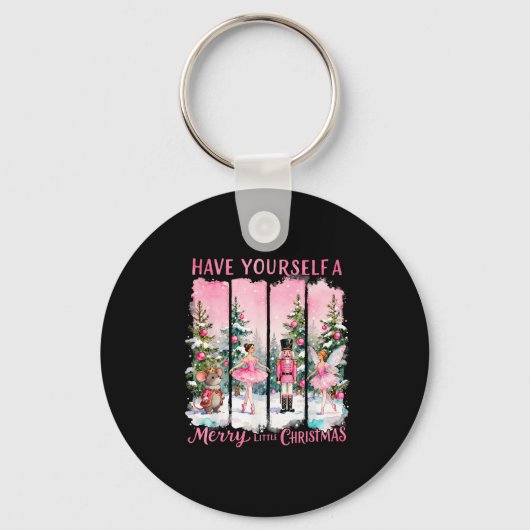 Nutcracker Friends Snow Globe Nk Coquette Bow Chri キーホルダー (正面)