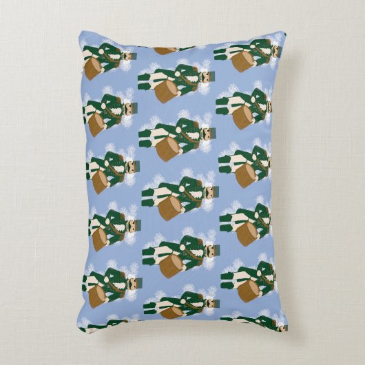 Nutcracker Frosted Blue Rectangular Cushion アクセントクッション (正面(垂直))