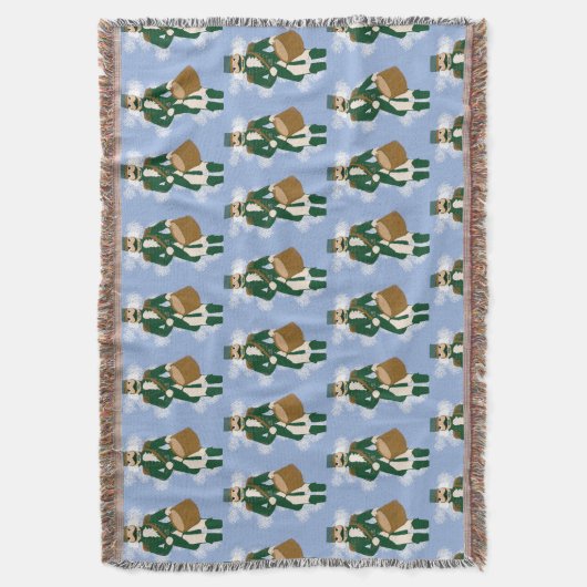 Nutcracker Frosted Blue Woven Blanket スローブランケット (正面縦)