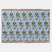 Nutcracker Frosted Blue Woven Blanket スローブランケット (正面)