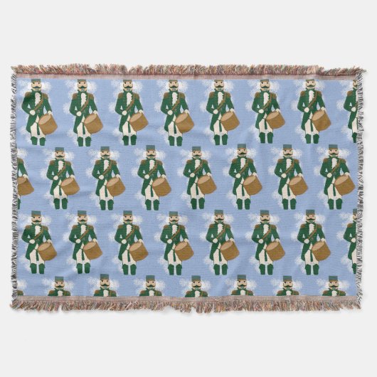 Nutcracker Frosted Blue Woven Blanket スローブランケット (正面)
