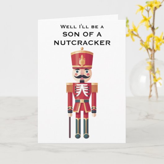 Nutcracker Fun Christmas Holiday Greeting Card カード (黄色い花)