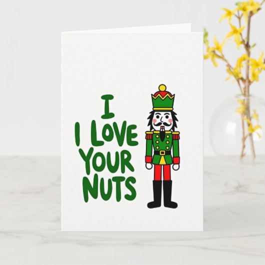 Nutcracker Funny I Love Your Nuts Card カード (黄色い花)