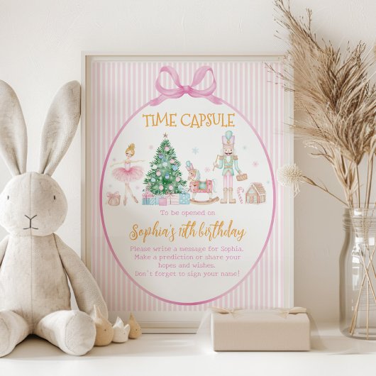 Nutcracker Girl Birthday Time Capsule Sign ポスター