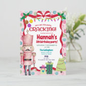 Nutcracker girl Christmas birthday invite. 招待状 (スタンド正面)