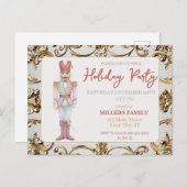 Nutcracker Gold Frame Christmas Holiday Party シーズンポストカード (正面/裏面)