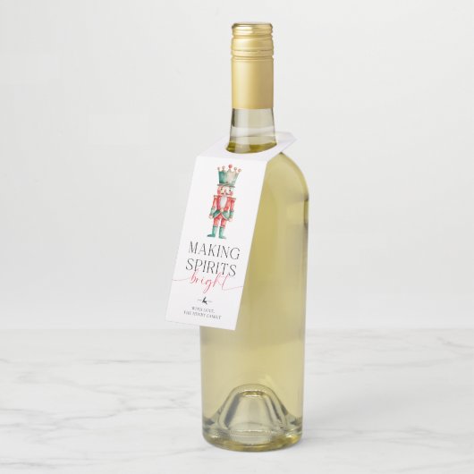 Nutcracker Making Spirits Bright Christmas Gift ボトルネックタグ (アングル)