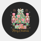 Nutcracker Merry Christmas Tree Ballet Dance Women ラウンドシール (正面)