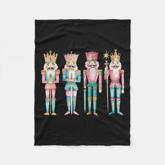 Nutcracker Merry Christmas Xmas Family Pajamas Hol フリースブランケット (正面)