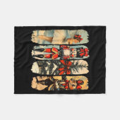 Nutcracker Merry Christmas Xmas Tree Family Pajama フリースブランケット (正面(横))