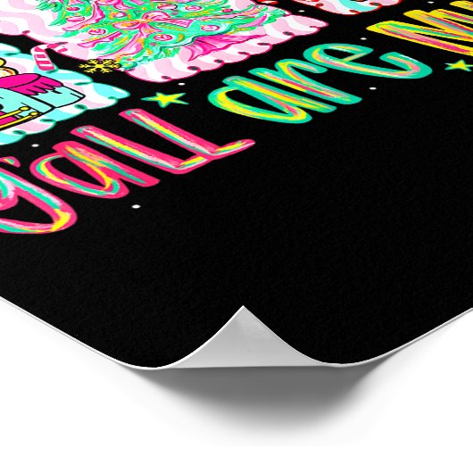 Nutcracker Merry Christmas Y'all Are Nuts Funny Xm ポスター (角)