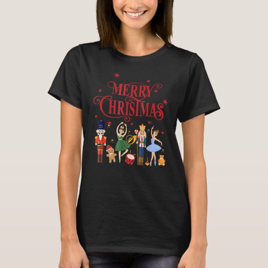 Nutcracker Merry Xmas Sugar Plum Fairy Nutcracker Tシャツ (正面)