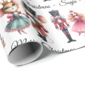 Nutcracker Mouse Ballerina Add Name Christmas Roll ラッピングペーパー (ロールコーナー)