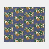 Nutcracker Navy Blue Dark Academia Fleece Blanket フリースブランケット (正面(横))