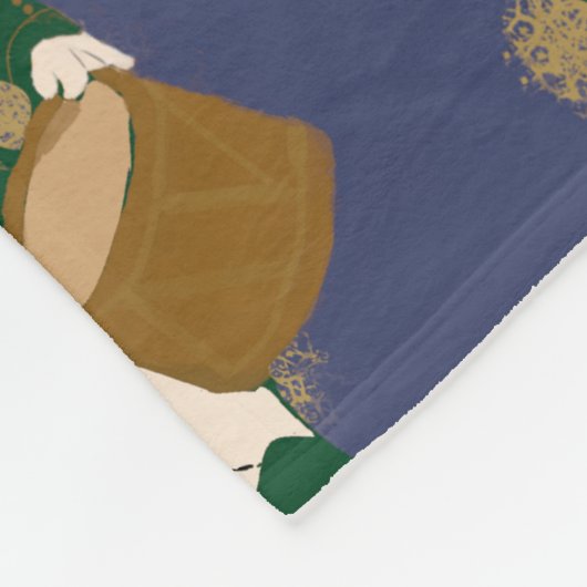 Nutcracker Navy Blue Dark Academia Fleece Blanket フリースブランケット (角)