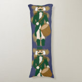 Nutcracker Navy Blue Dark Academia Long Cushion ボディピロー (正面縦)