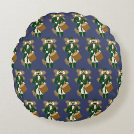 Nutcracker Navy Blue Round Cushion ラウンドクッション