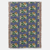 Nutcracker Navy Blue Woven Blanket スローブランケット (正面縦)