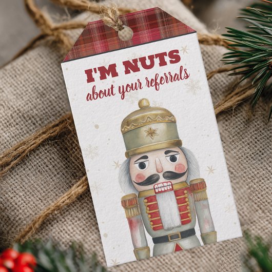 Nutcracker Nuts About Your Referrals Christmas ギフトタグ