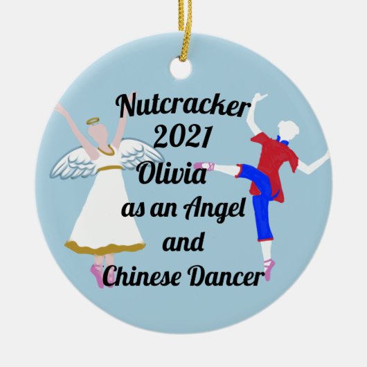 Nutcracker Ornament - Angel and Chinese セラミックオーナメント (正面)