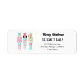 Nutcracker Pastel Merry Christmas Typography ラベル (正面)
