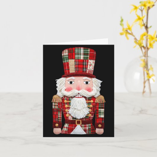 Nutcracker Patchwork Merry Christmas Pajamas Men W カード (黄色い花)