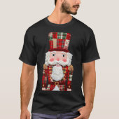Nutcracker Patchwork Merry Christmas Pajamas Men W Tシャツ (正面)