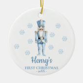 Nutcracker Personalized Baby's First Christmas セラミックオーナメント (正面)