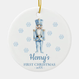 Nutcracker Personalized Baby's First Christmas セラミックオーナメント